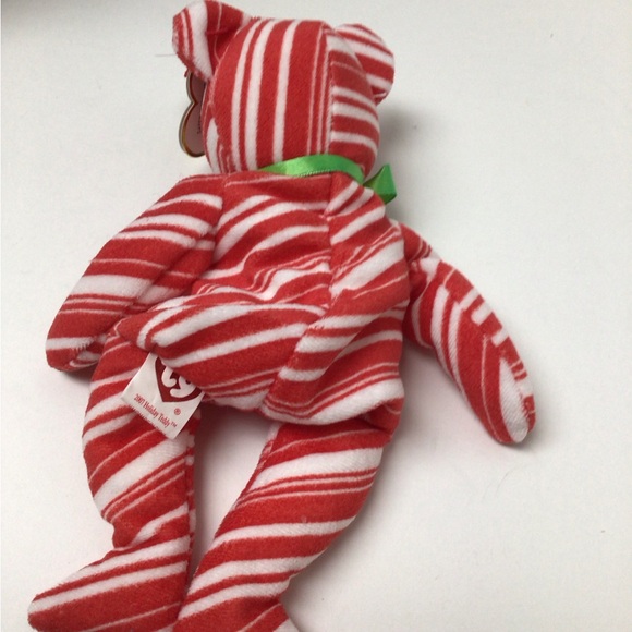Ty Beanie Baby Retired 2007 Holiday Teddy, Merry Christmas Red Candy Stripe Bear - Picture 3 of 3